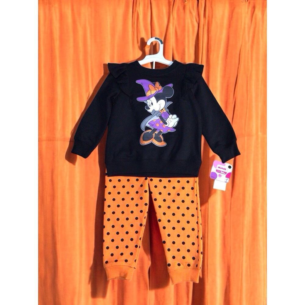 Disney Halloween Minnie Mouse Toddler Girl's Sweatshirt & Pants Outfit Size 4T